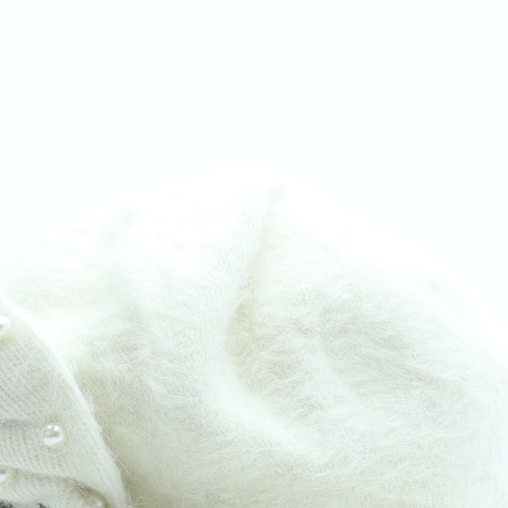 SheIn Womens Ivory Nylon Peaked Cap One Size