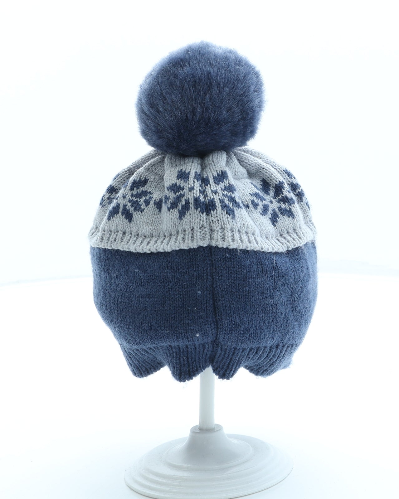 George Boys Blue Acrylic Bobble Hat One Size - Penguin
