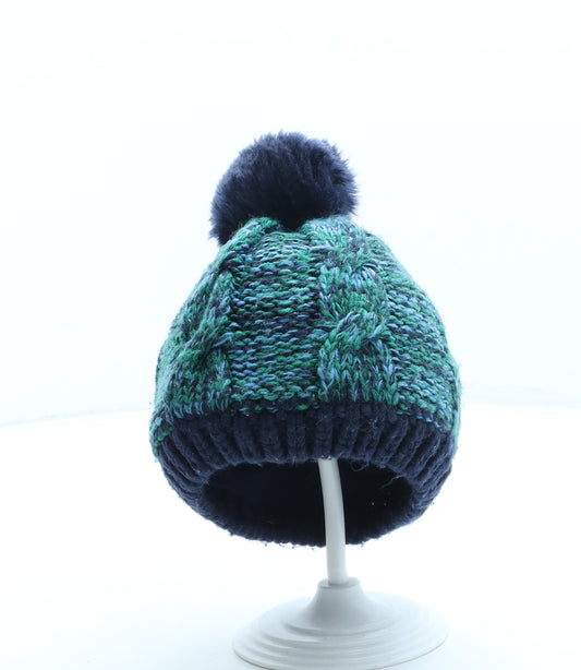 George Boys Blue Acrylic Bobble Hat One Size