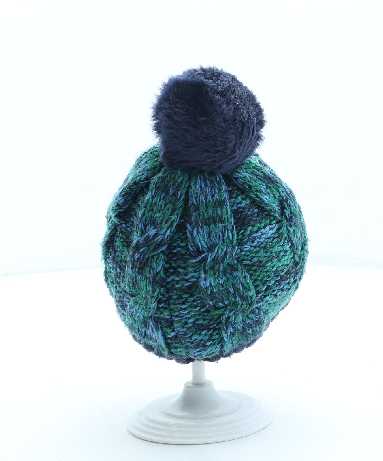 George Boys Blue Acrylic Bobble Hat One Size