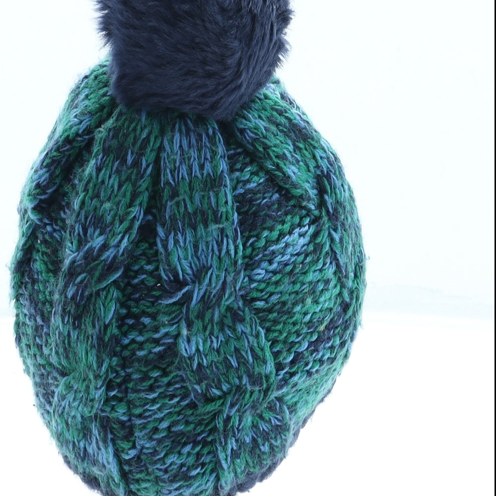 George Boys Blue Acrylic Bobble Hat One Size