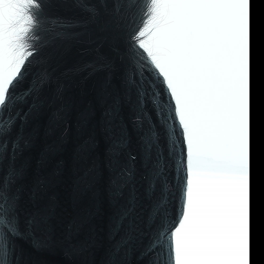 Marks and Spencer Womens Black Acrylic Bobble Hat One Size - Pom Pom