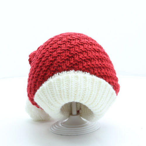 Marks and Spencer Womens Red Acrylic Bobble Hat One Size - Santa Claus