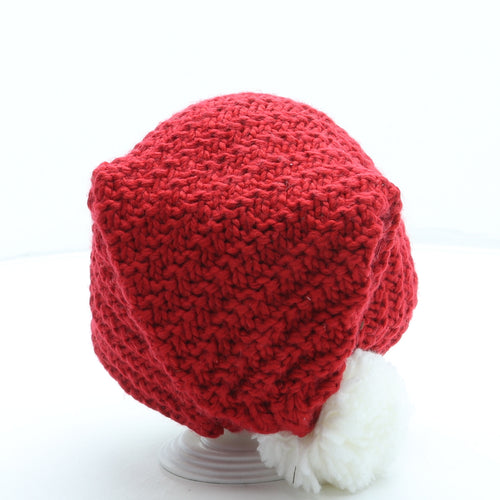 Marks and Spencer Womens Red Acrylic Bobble Hat One Size - Santa Claus