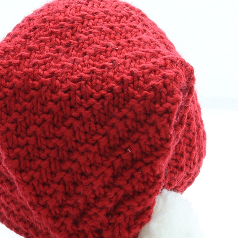 Marks and Spencer Womens Red Acrylic Bobble Hat One Size - Santa Claus