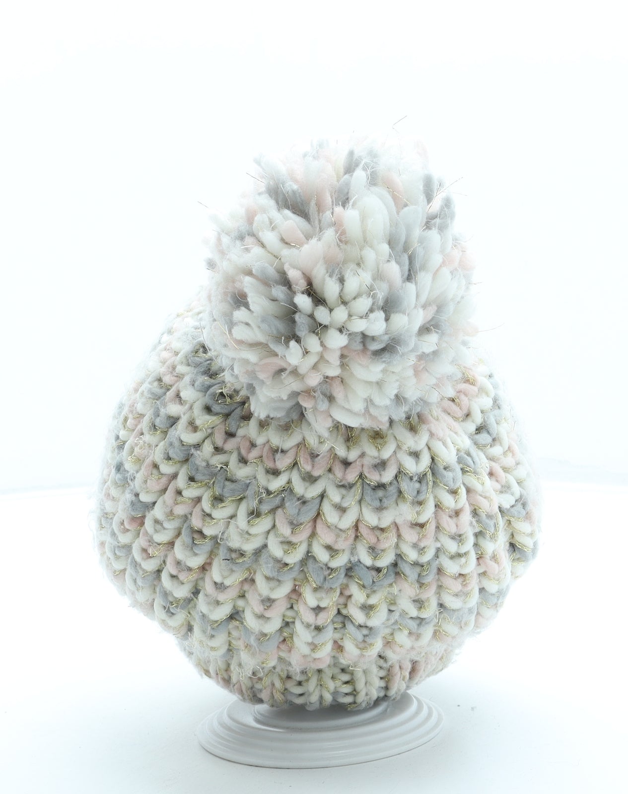 NEXT Womens Pink Acrylic Beret One Size - Pom Pom