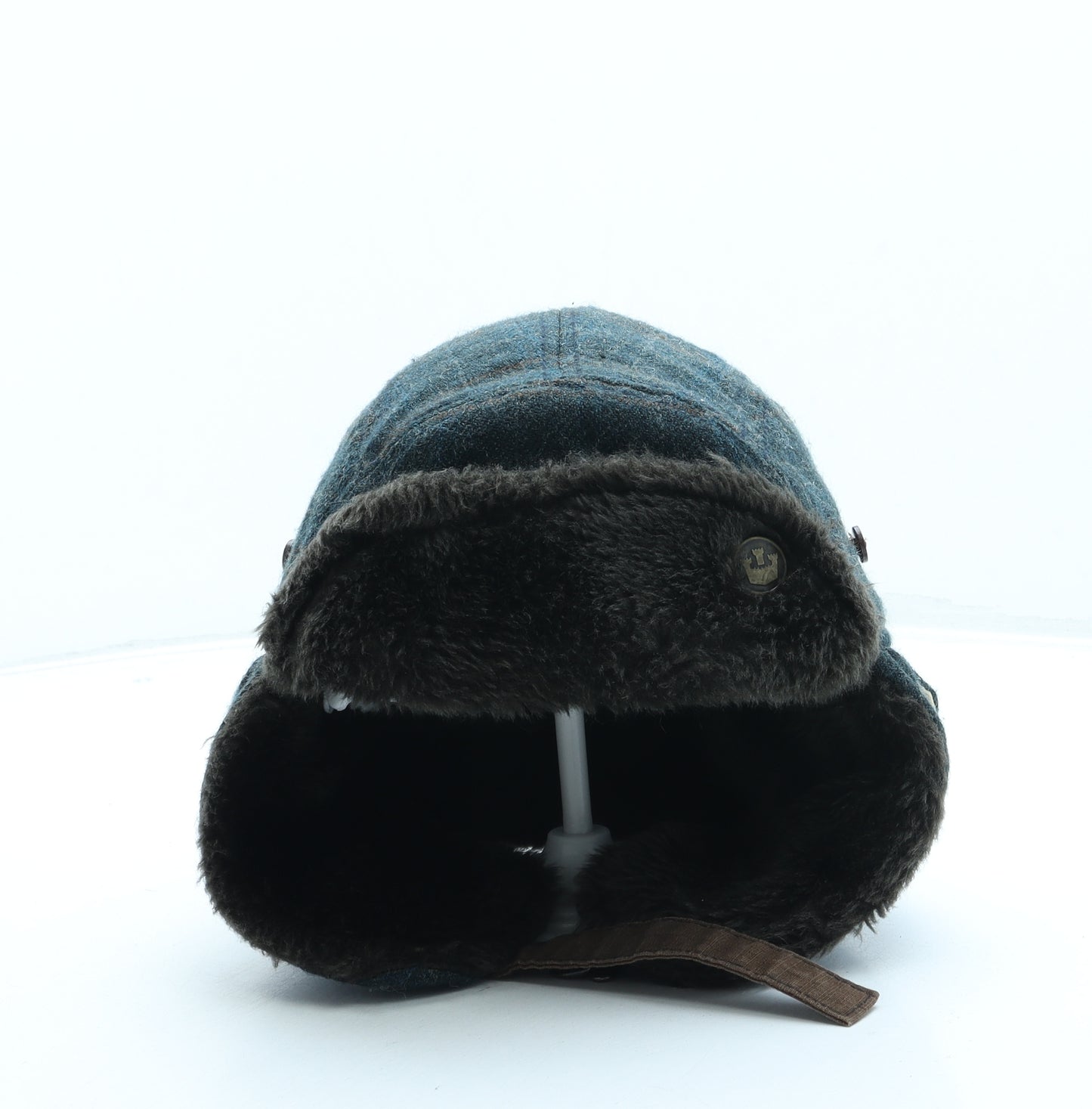Goorin Bros Mens Blue Plaid Acrylic Trapper Hat Size M