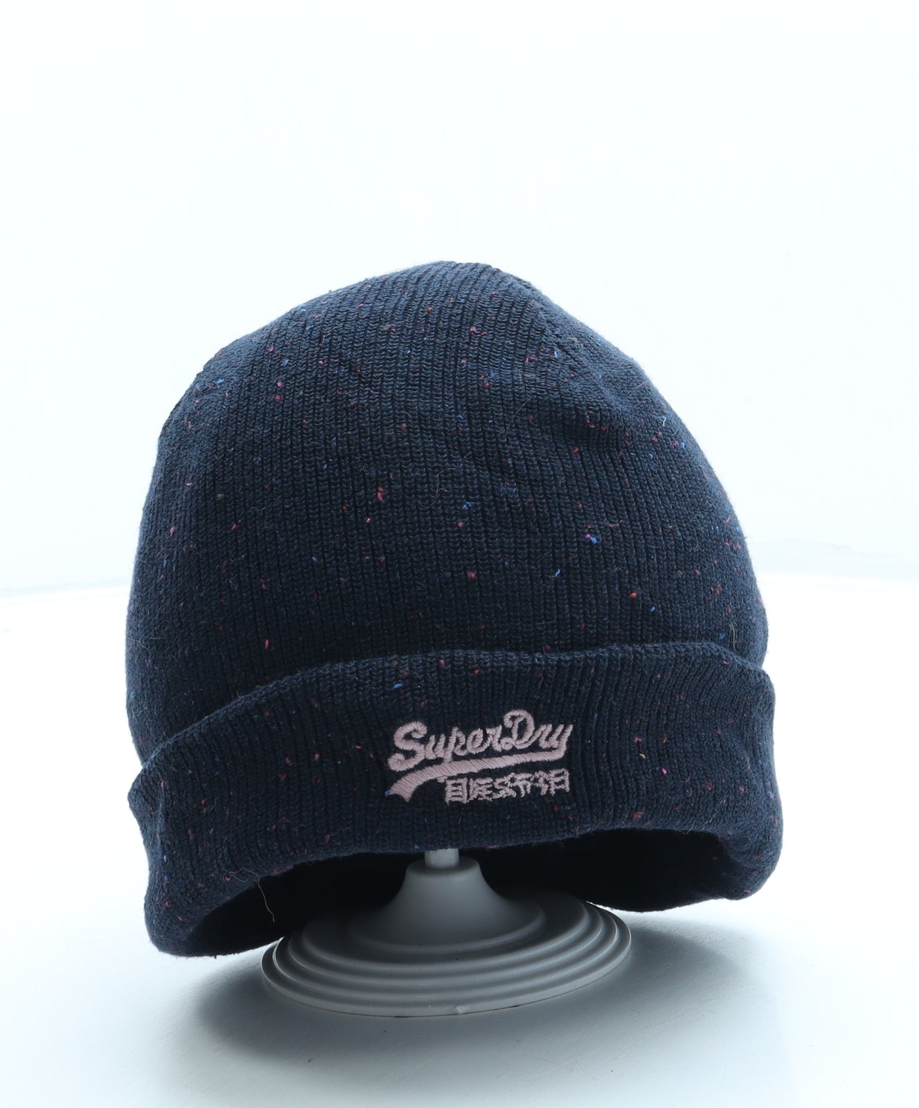 Superdry Womens Blue Cotton Beanie One Size
