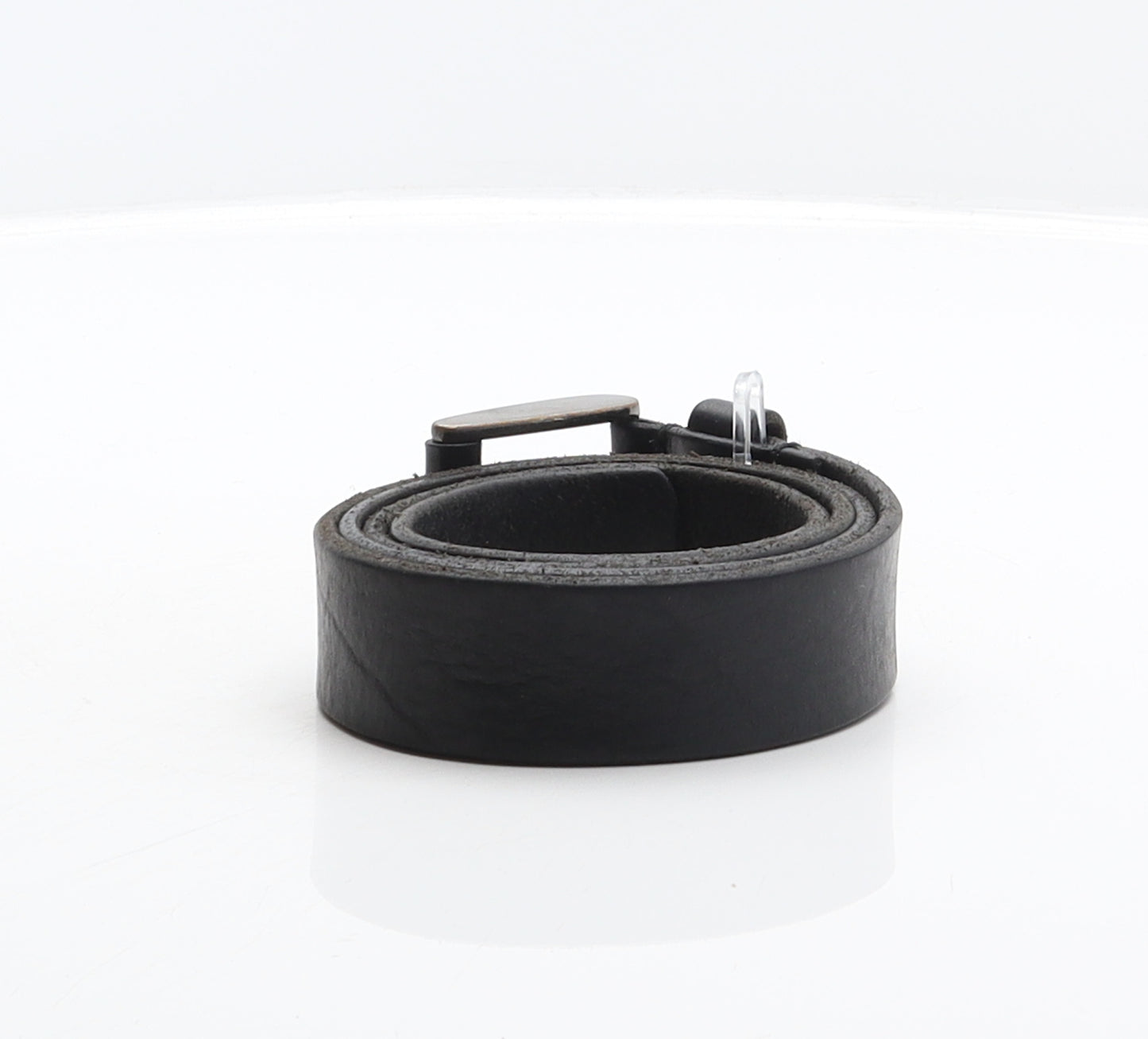 Preworn Mens Black Solid Leather Dress Belt Belt One Size