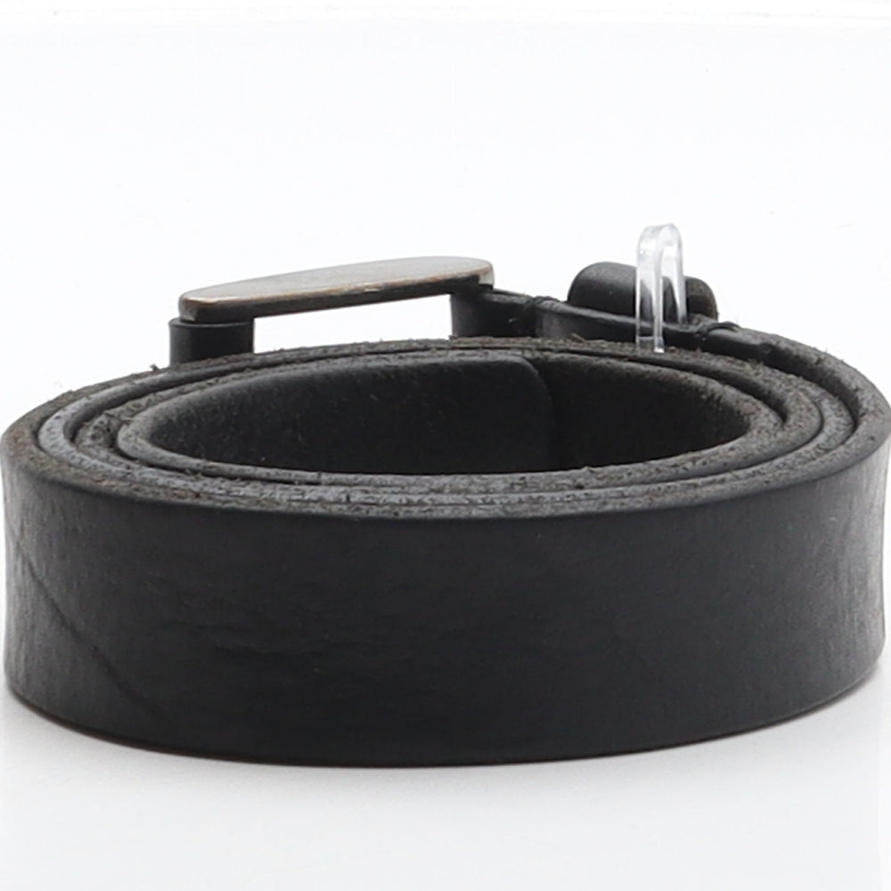 Preworn Mens Black Solid Leather Dress Belt Belt One Size