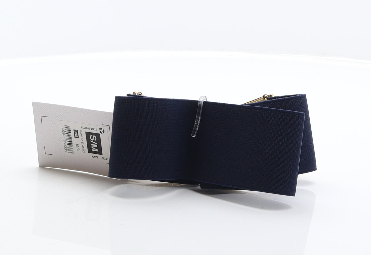 Savida Womens Blue Solid Elastane Waist Belt Belt Size S