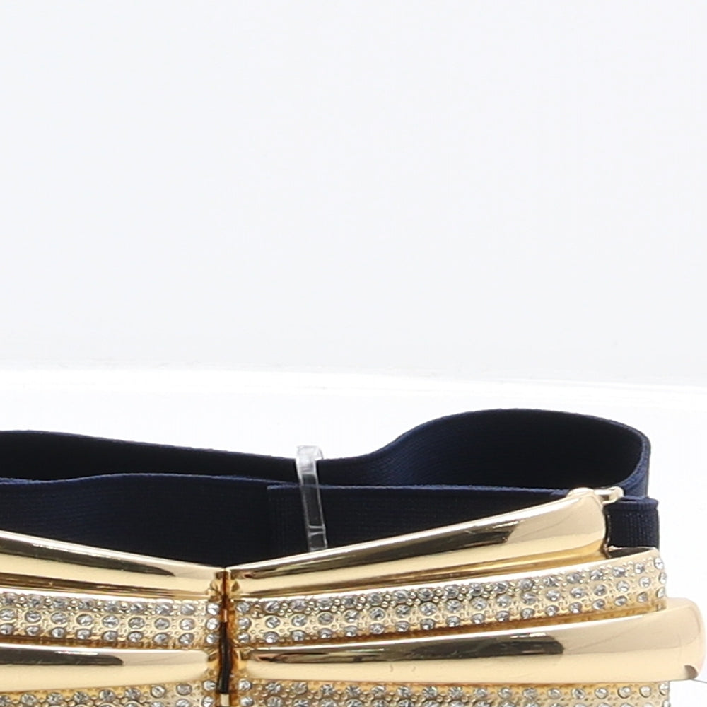 Savida Womens Blue Solid Elastane Waist Belt Belt Size S