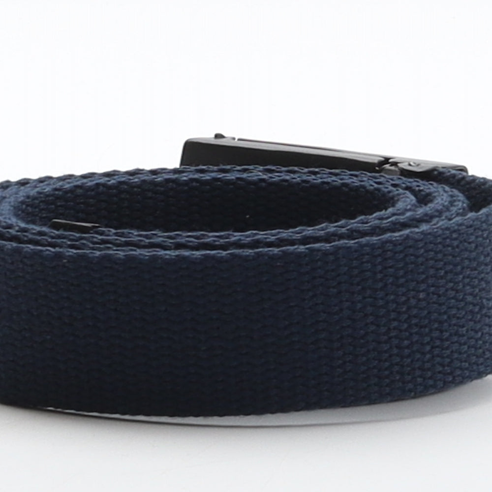 S&J Premium Apparel Mens Blue Solid Cotton Ratchet Belt Belt One Size