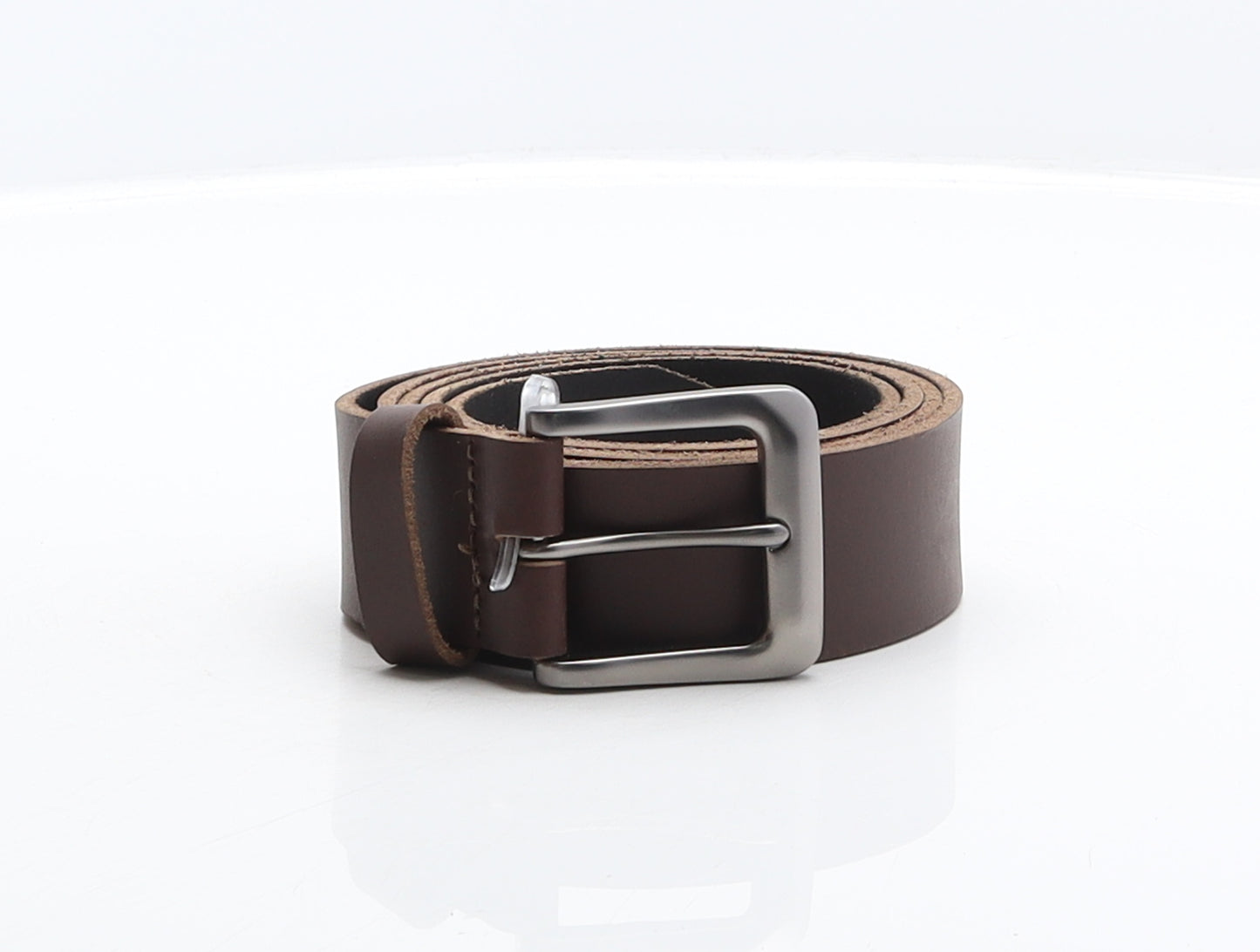 Preworn Mens Brown Solid Leather Dress Belt Belt One Size