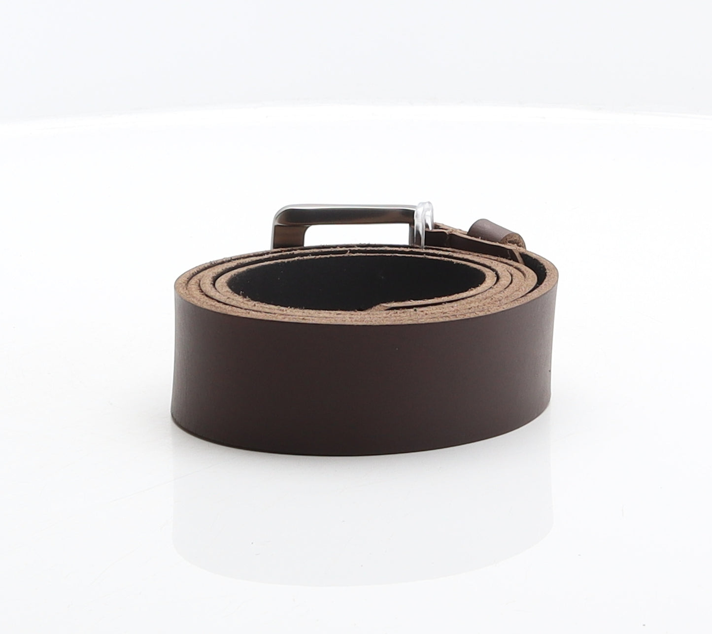 Preworn Mens Brown Solid Leather Dress Belt Belt One Size