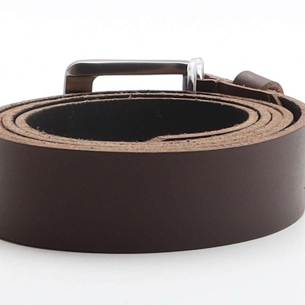 Preworn Mens Brown Solid Leather Dress Belt Belt One Size