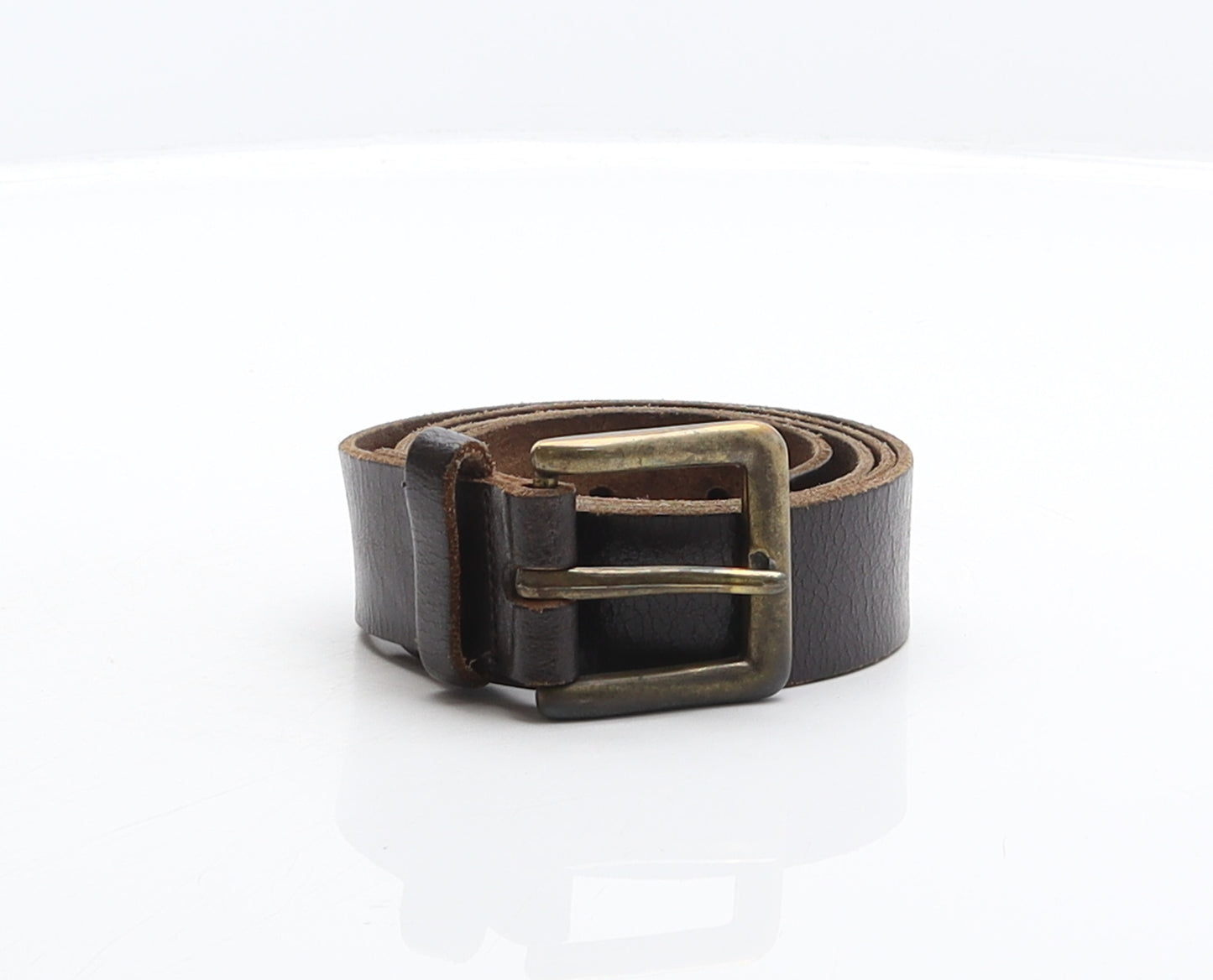 Preworn Mens Brown Solid Leather Dress Belt Belt One Size