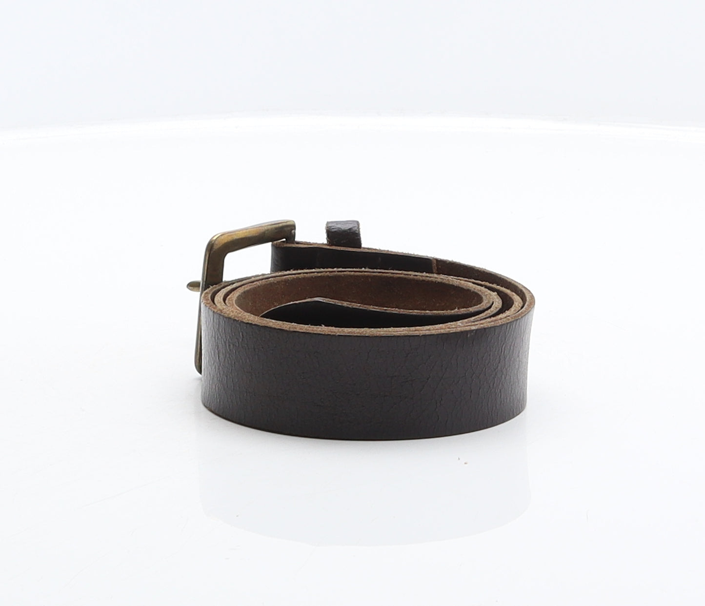 Preworn Mens Brown Solid Leather Dress Belt Belt One Size