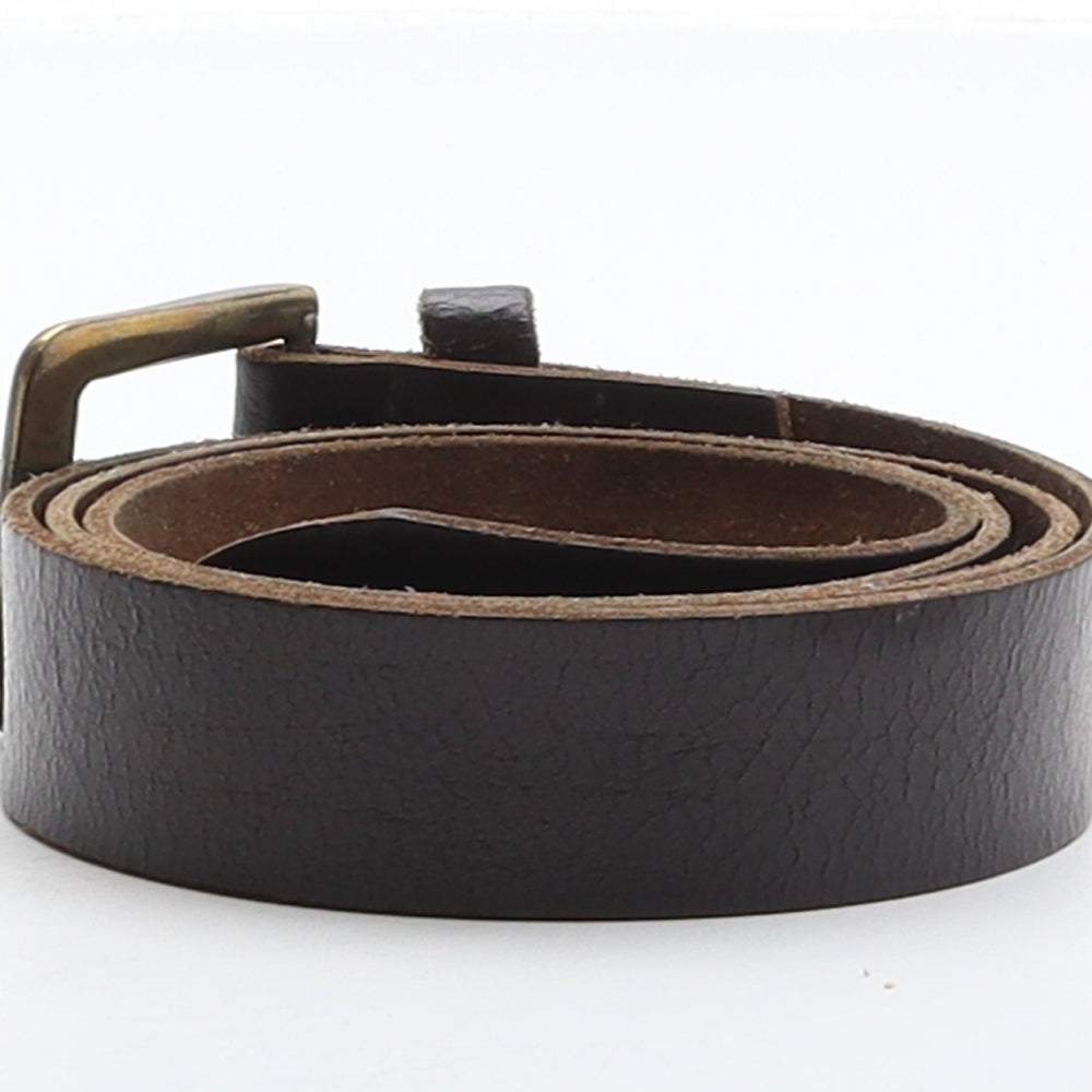 Preworn Mens Brown Solid Leather Dress Belt Belt One Size