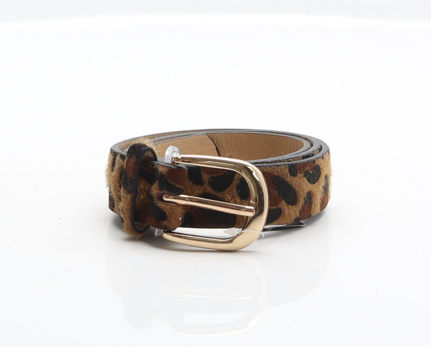 SheIn Womens Brown Animal Print Polyurethane Adjustable Belt Belt One Size - Leopard print