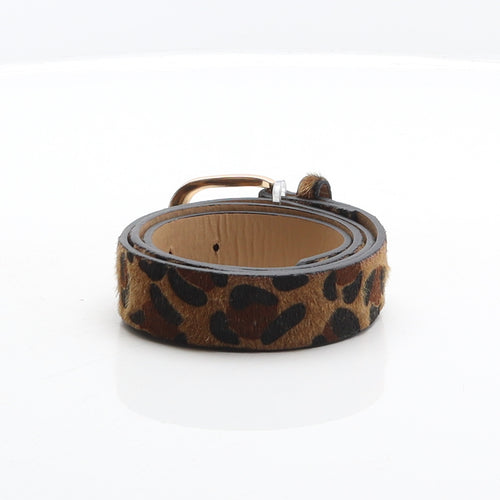 SheIn Womens Brown Animal Print Polyurethane Adjustable Belt Belt One Size - Leopard print