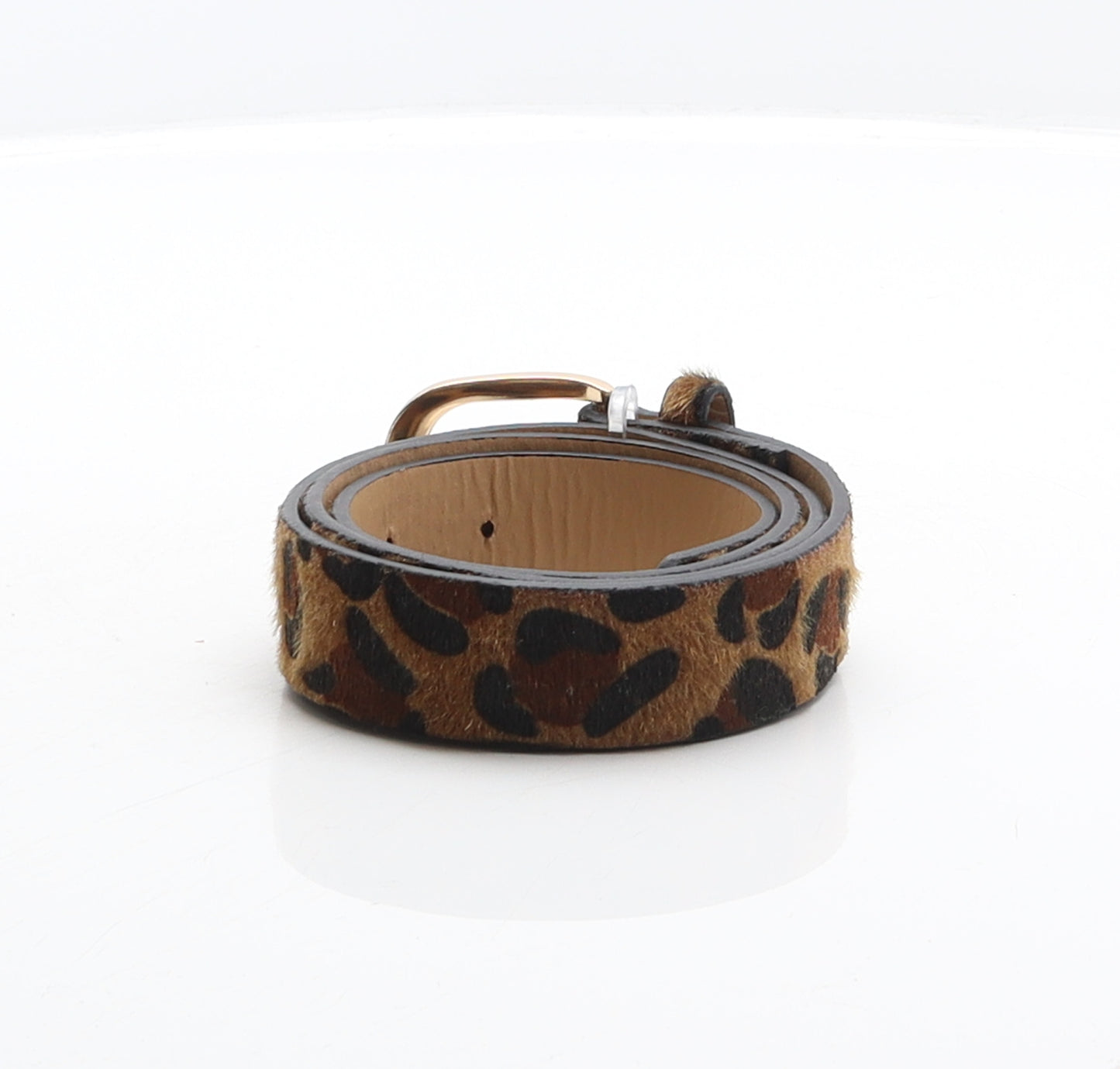 SheIn Womens Brown Animal Print Polyurethane Adjustable Belt Belt One Size - Leopard print