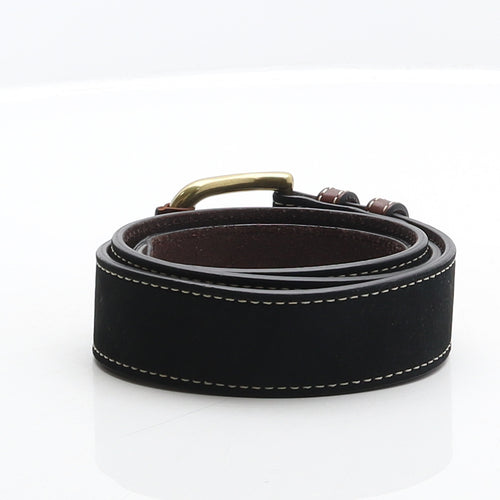 Marks and Spencer Mens Black Solid Leather Dress Belt Belt Size 38