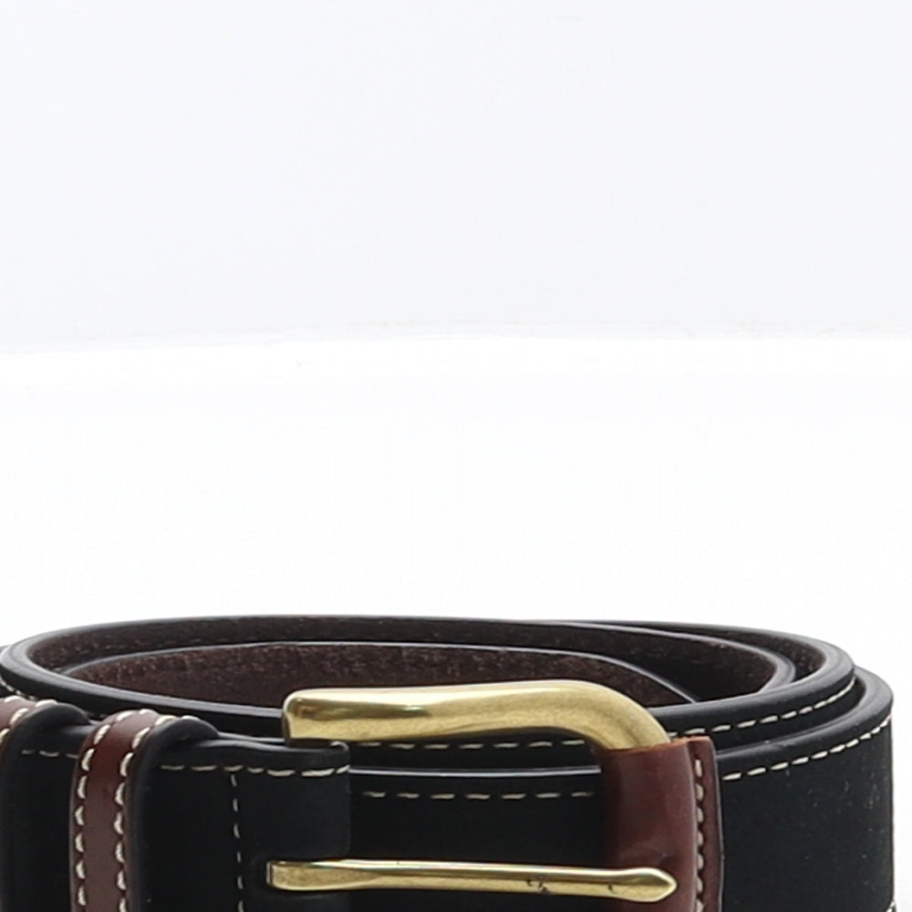 Marks and Spencer Mens Black Solid Leather Dress Belt Belt Size 38