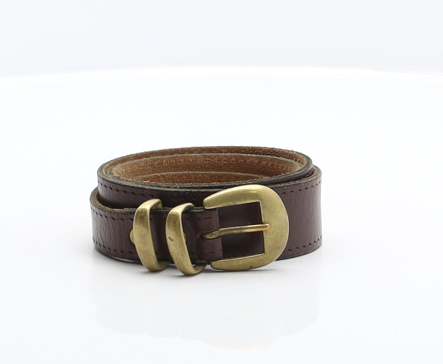 Preworn Mens Brown Solid Leather Dress Belt Belt Size 40