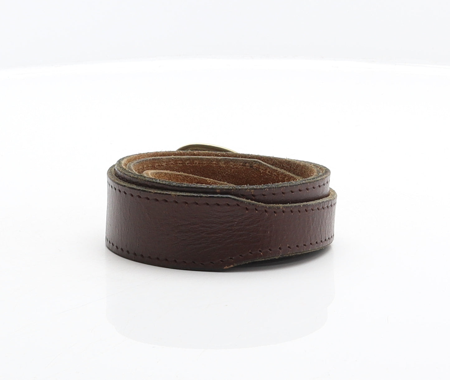 Preworn Mens Brown Solid Leather Dress Belt Belt Size 40