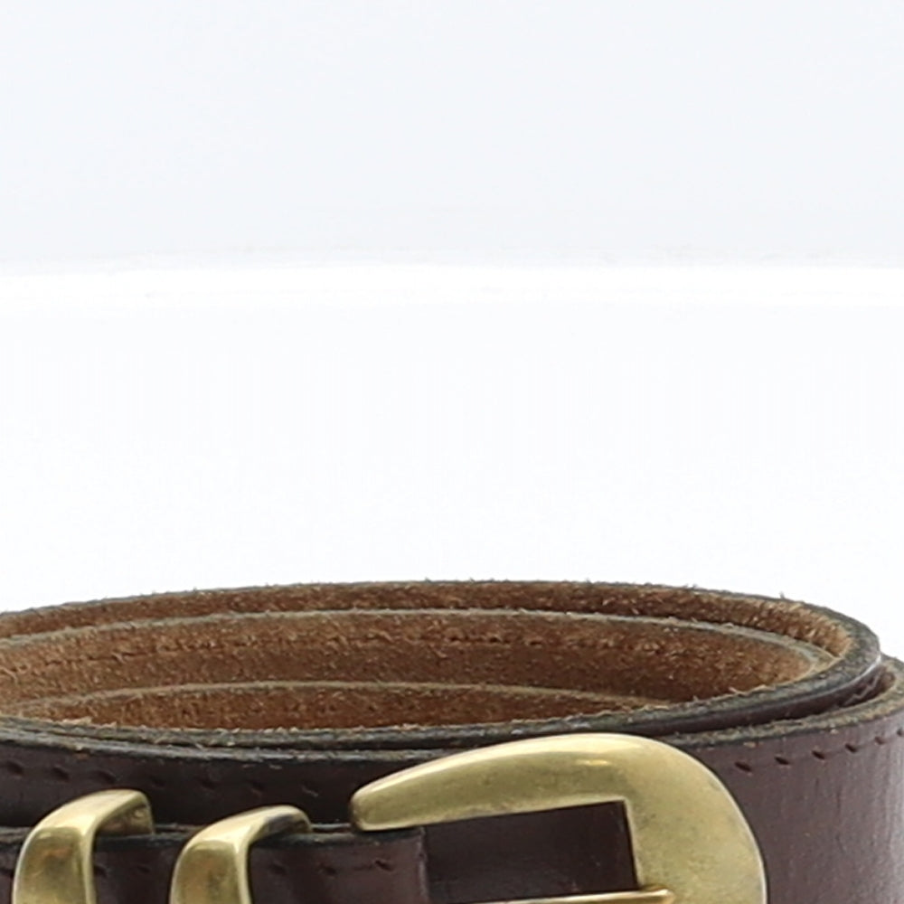 Preworn Mens Brown Solid Leather Dress Belt Belt Size 40