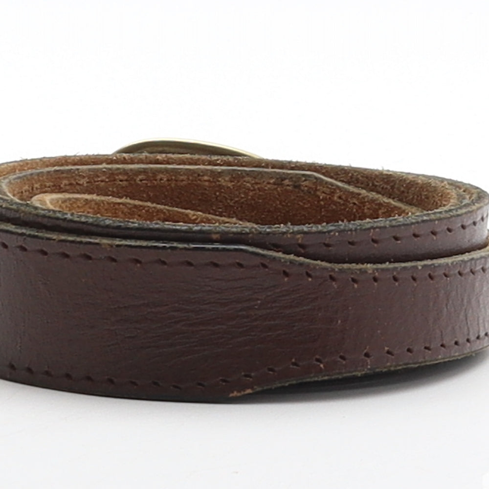 Preworn Mens Brown Solid Leather Dress Belt Belt Size 40