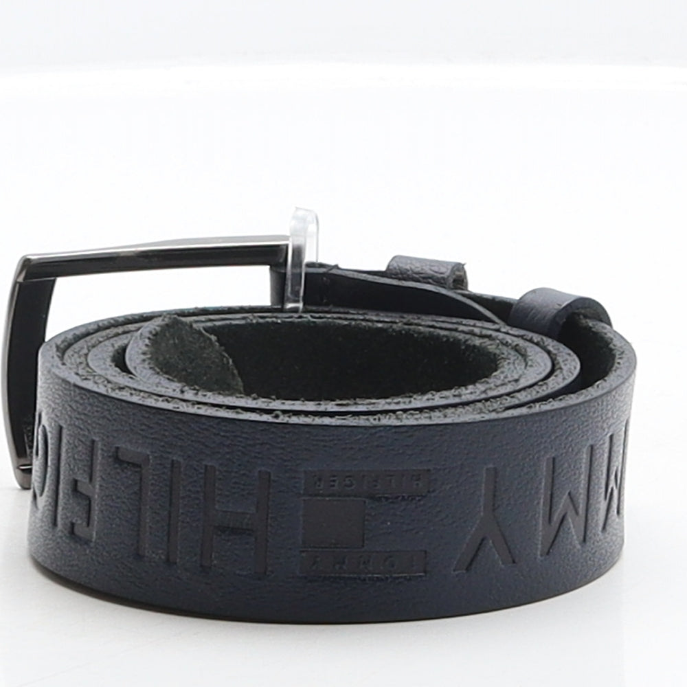 Tommy Hilfiger Mens Blue Solid Leather Dress Belt Belt One Size