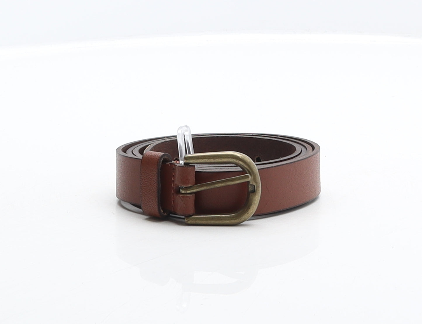 Preworn Mens Brown Solid Leather Dress Belt Belt One Size