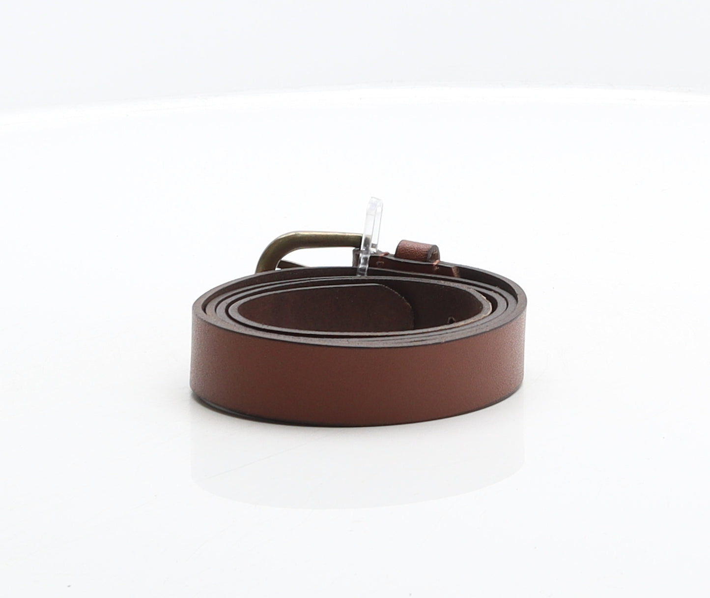 Preworn Mens Brown Solid Leather Dress Belt Belt One Size