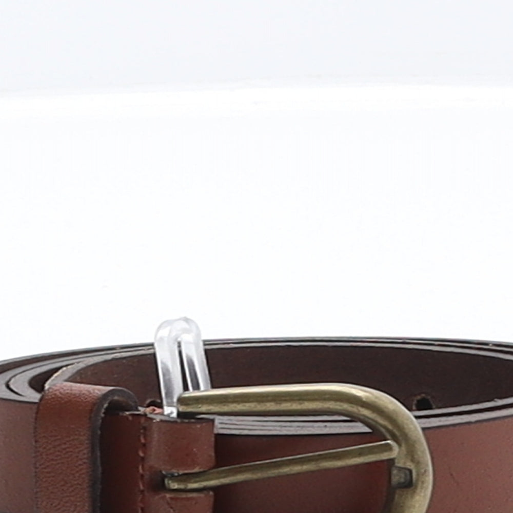Preworn Mens Brown Solid Leather Dress Belt Belt One Size