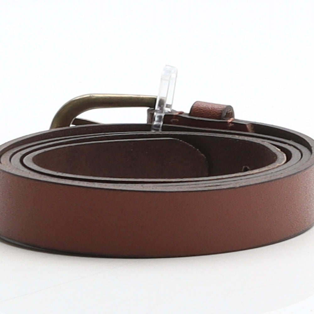Preworn Mens Brown Solid Leather Dress Belt Belt One Size