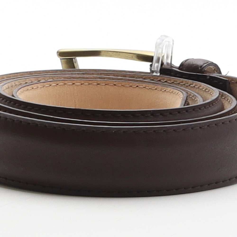 Marks and Spencer Mens Brown Solid Leather Dress Belt Belt One Size