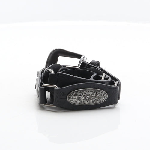 Matalan Womens Black Floral Polyurethane Concho Belt Belt Size M