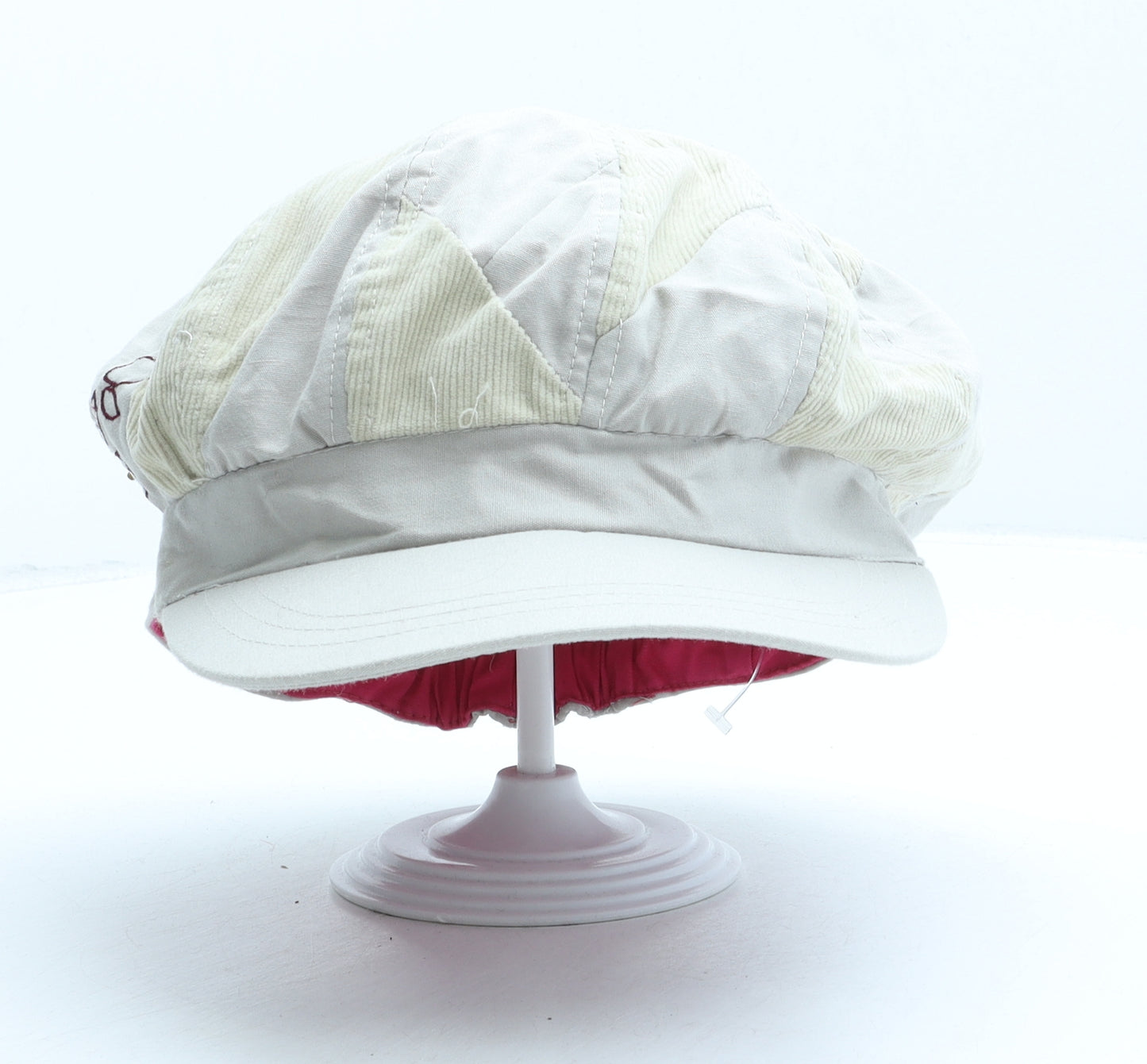 Preworn Womens Beige Floral Cotton Peaked Cap One Size