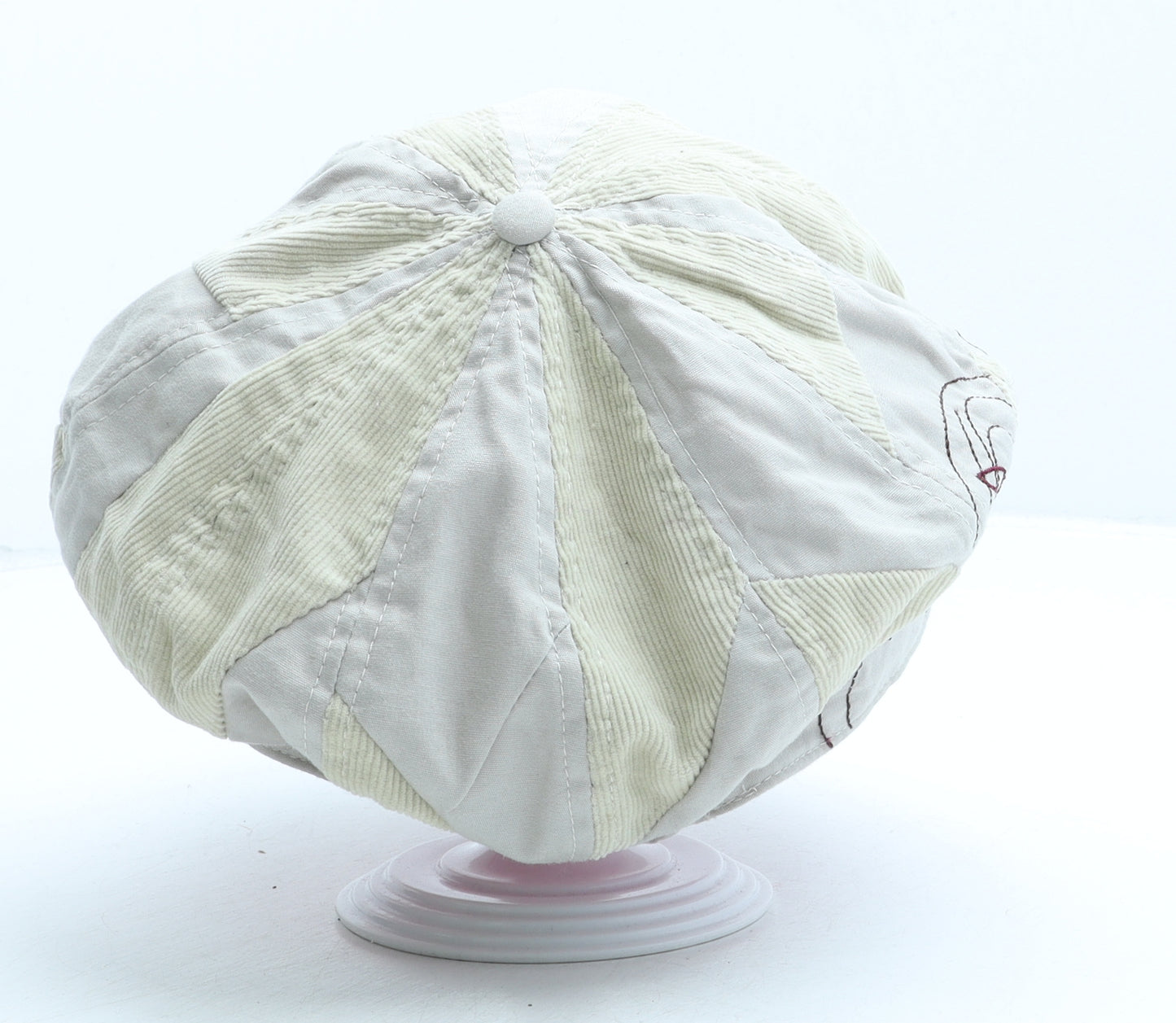 Preworn Womens Beige Floral Cotton Peaked Cap One Size