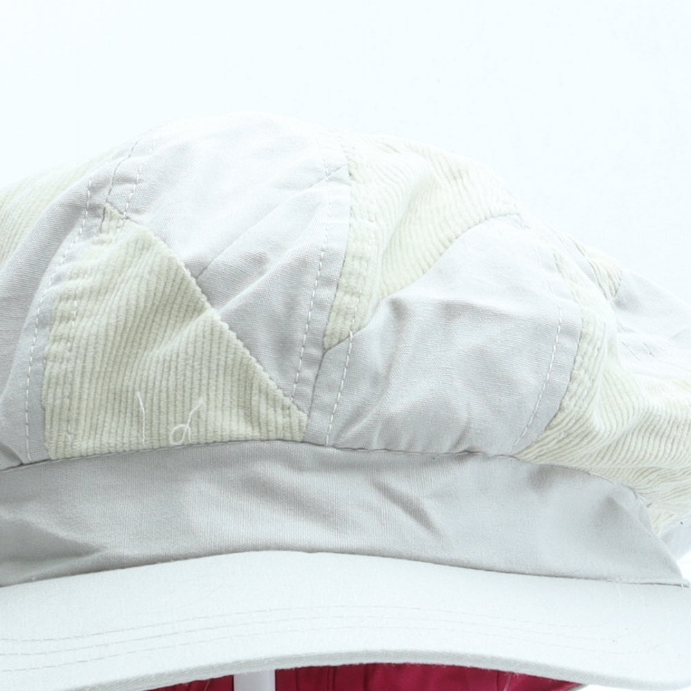 Preworn Womens Beige Floral Cotton Peaked Cap One Size