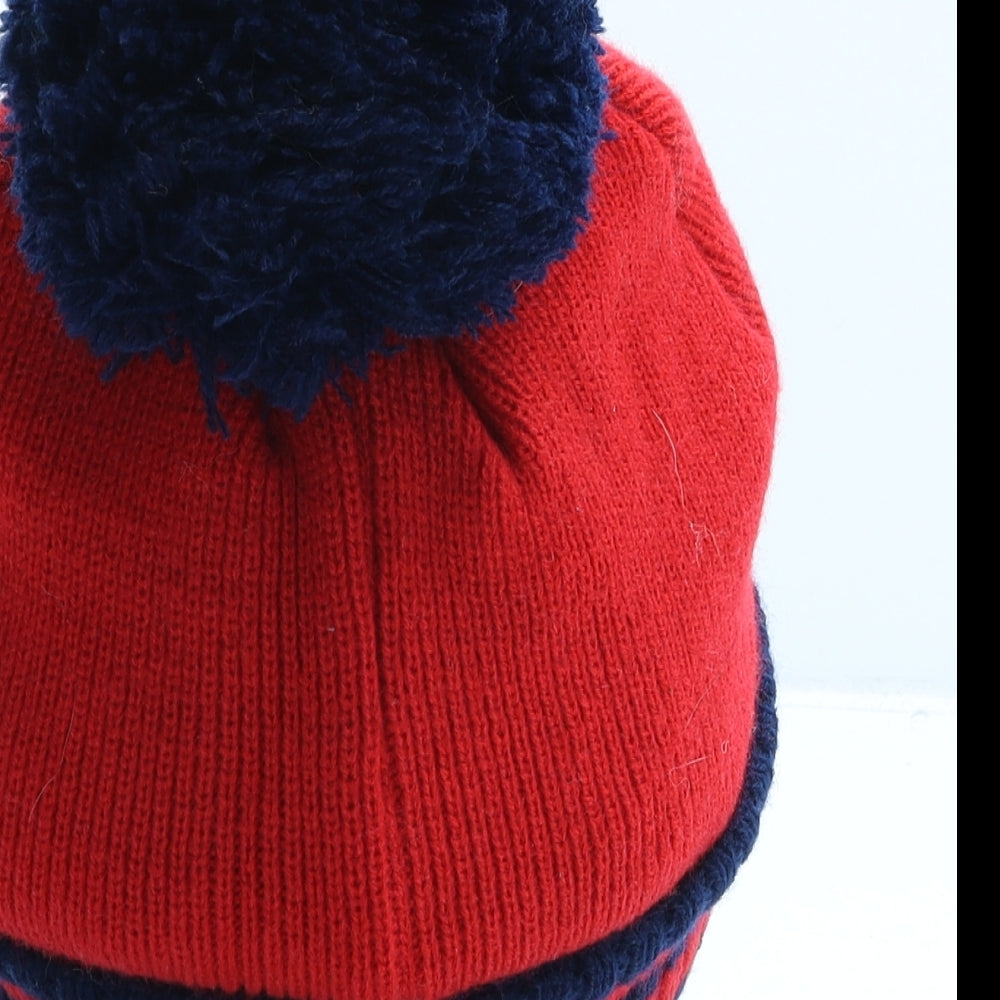 Spiderman Boys Red Acrylic Bobble Hat One Size