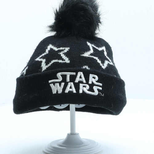 George Boys Black Geometric Acrylic Bobble Hat One Size - Star Wars