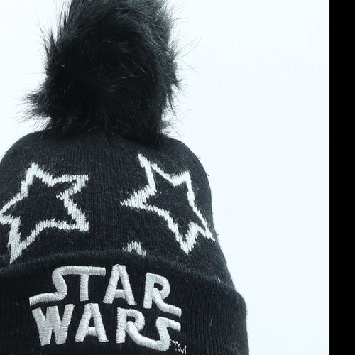 George Boys Black Geometric Acrylic Bobble Hat One Size - Star Wars