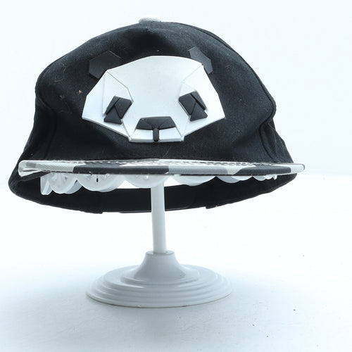 Preworn Boys Black Geometric Cotton Snapback One Size - Panda
