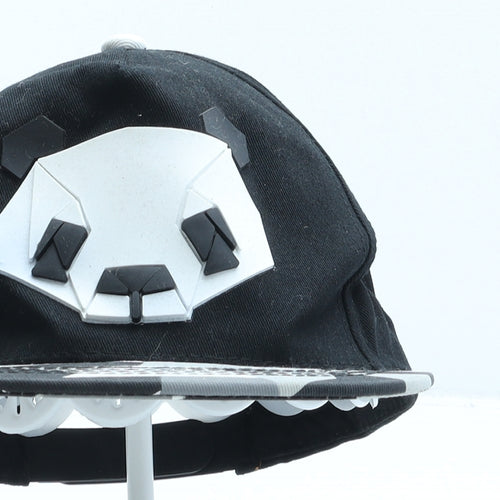 Preworn Boys Black Geometric Cotton Snapback One Size - Panda