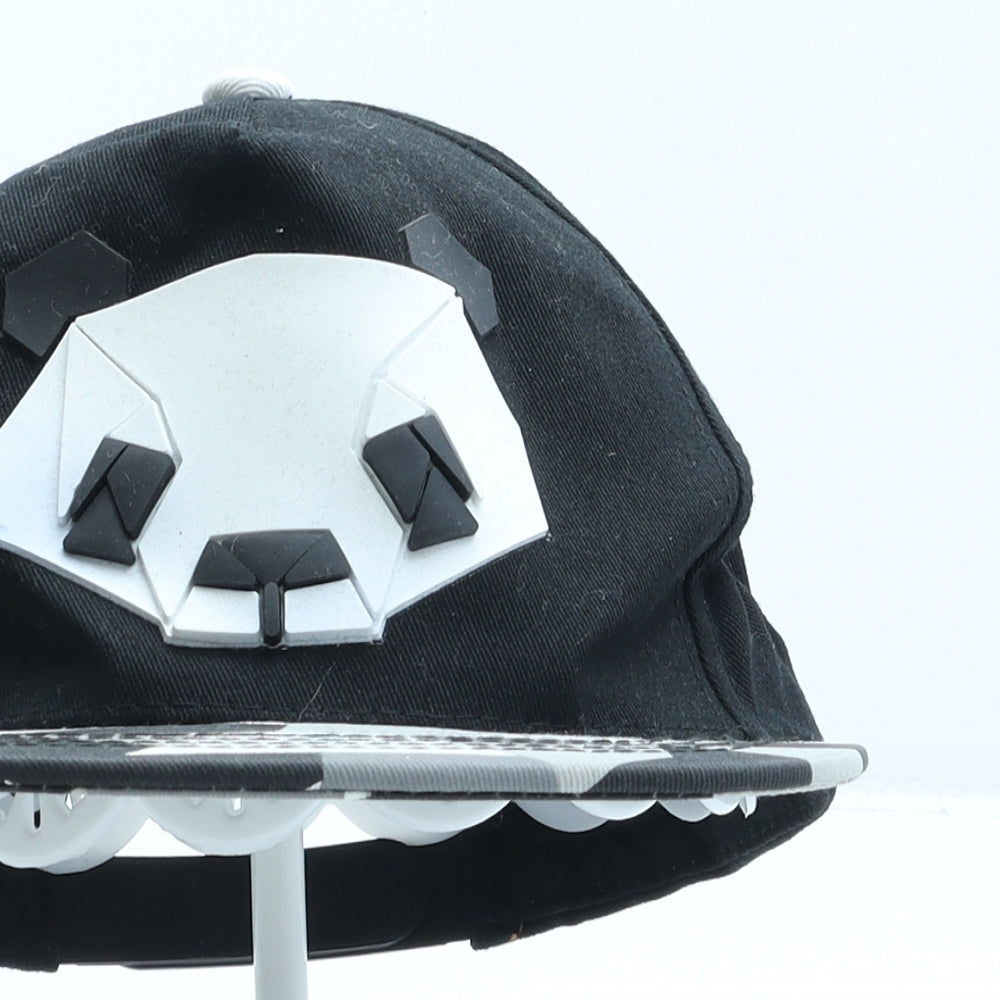 Preworn Boys Black Geometric Cotton Snapback One Size - Panda
