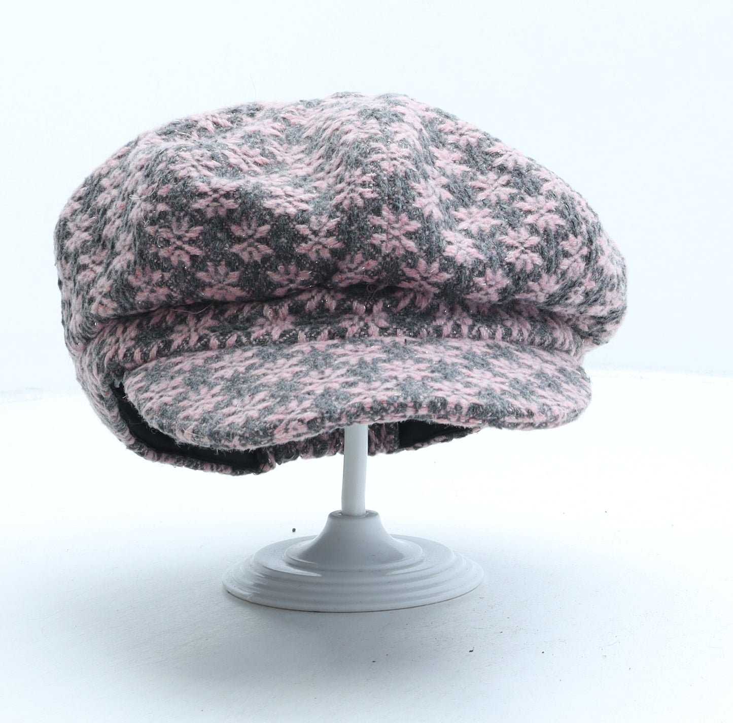 Preworn Womens Pink Geometric Polyester Peaked Cap One Size