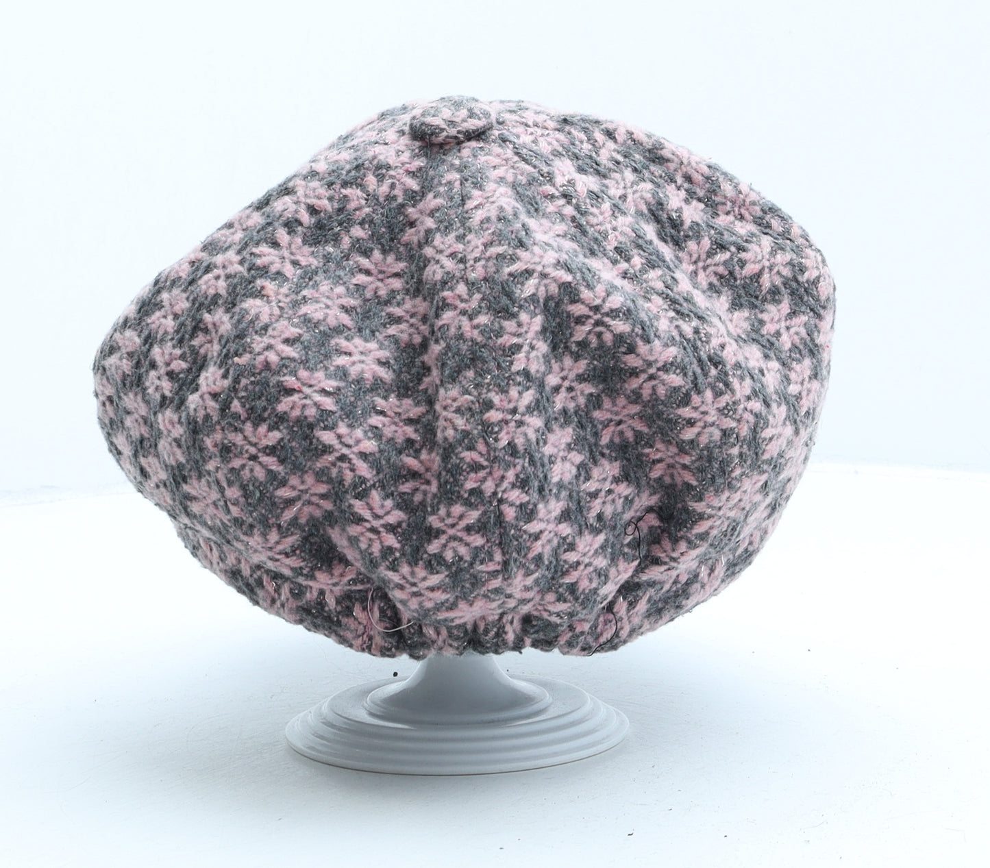 Preworn Womens Pink Geometric Polyester Peaked Cap One Size